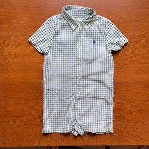 Ralph Lauren plaid button down romper/one piece